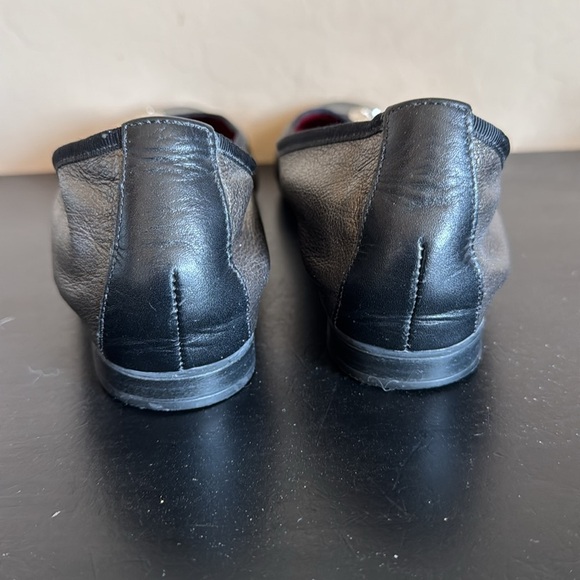 Brighton Ballet Leather Black + Pewter Slides Womens Slip On Comfort Shoes 8 1/2 - Picture 6 of 9